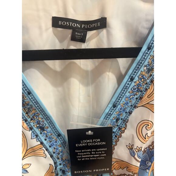 Boston Proper Regal Resort Patchwork Print A-Line Dress Small 2-6 NEW - Picture 4 of 9